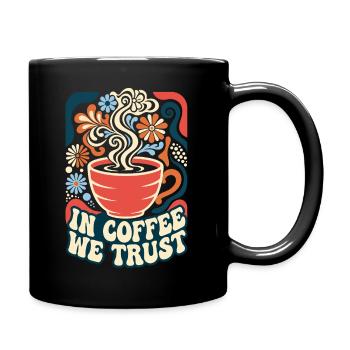 In Coffee We Trust Retro Kaffee - Full Colour Mug - black - Right