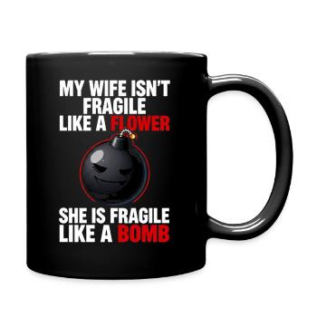 Female Strength Bomb Grafiken - Tasse einfarbig - Schwarz - Rechts