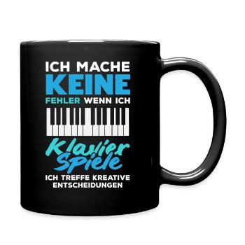 Piano Klavier Musiker Geschenk Geschenkidee - Tasse einfarbig - Schwarz - Rechts