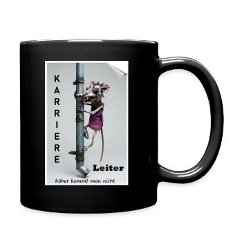 Karriereleiter Ratte Karikatur - Tasse einfarbig - Schwarz - Rechts