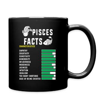 Sternzeichen Fische - Tasse einfarbig - Schwarz - Rechts
