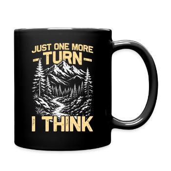 Just one more turn Hiking Mountains Mountaineering - Full Colour Mug - black - Right