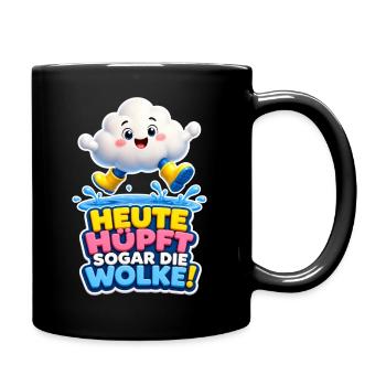 Cloud Jumps Today Even the Cloud Rain Humor - Full Colour Mug - black - Right