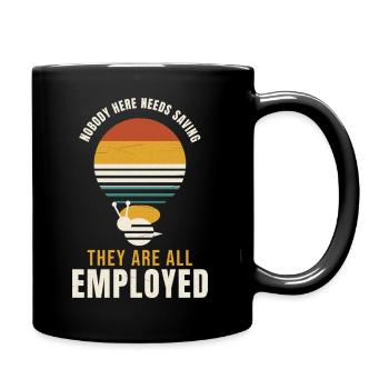 Beekeeping Nobody Here Needs Saving Employed Beeke - Full Colour Mug - black - Right