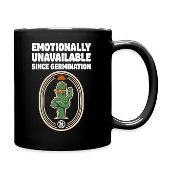 Emotionally Unavailable Cactus Humor - Full Colour Mug - black - Right