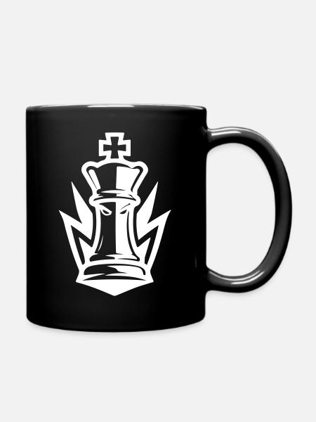 Schach König Figur - Tasse einfarbig - Schwarz