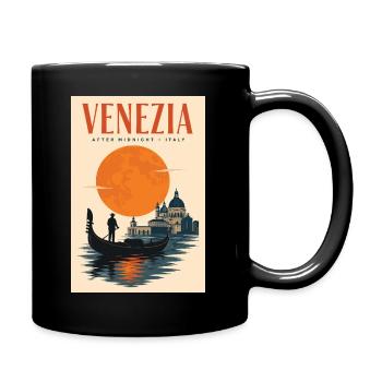 Erleben Sie Venetien in Italien und romantische Kanäle - Tasse einfarbig - Schwarz - Rechts