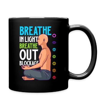 Chakra Atmung - Blockaden lösen - Tasse einfarbig - Schwarz - Rechts