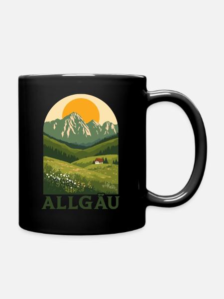 Allgäu Alpine Nature - Tasse einfarbig - Schwarz