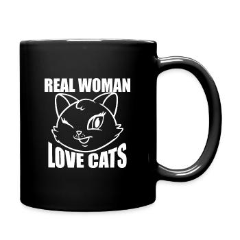 REAL WOMEN LOVE CATS - Tasse einfarbig - Schwarz - Rechts