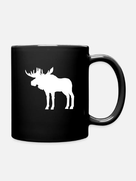 Elch Silhouette - Tasse einfarbig - Schwarz