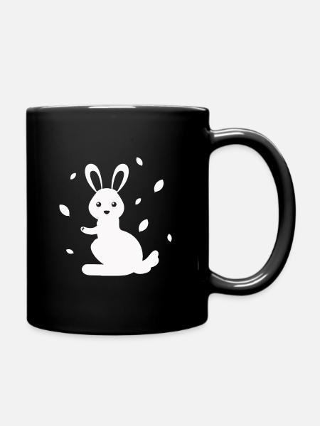 Hase - Kaninchen Natur Ostern - Tasse einfarbig - Schwarz