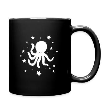 Oktopus Krake Zootier Meereswesen Tentakel - Tasse einfarbig - Schwarz - Rechts