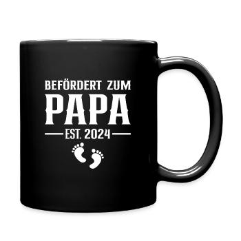 Werdende Eltern 2024 Angehender Papa Geschenk - Tasse einfarbig - Schwarz - Rechts