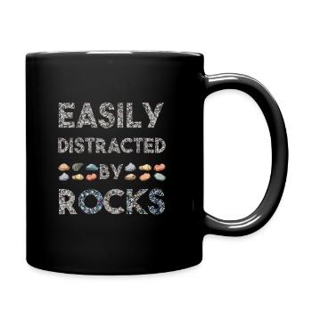 Geology Easily Distracted By Rocks Collector - Full Colour Mug - black - Right