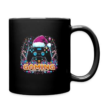 Manette de jeu de Noël - Mug uni - noir - Droite