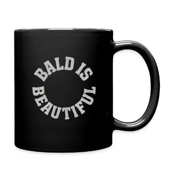 Männer Glatze Geschenkidee Bald Is Beautiful - Tasse einfarbig - Schwarz - Rechts