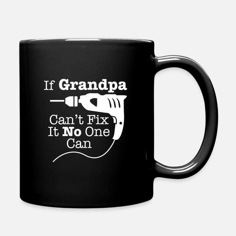 Opa mit Bohrmaschine - Tasse einfarbig - Schwarz