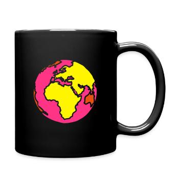 planète terre bleu 3 - Mug uni - noir - Droite
