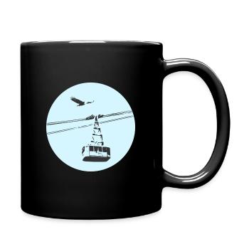 Gondola / cable car with eagle blue - Full Colour Mug - black - Right