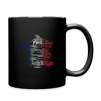 France contour villes drapeau Paris Marseille - Mug uni - noir - Droite