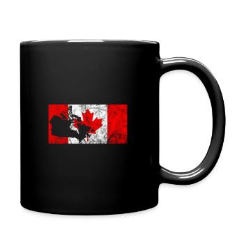 Canada Canadian flag outline maple maple leaf - Full Colour Mug - black - Right