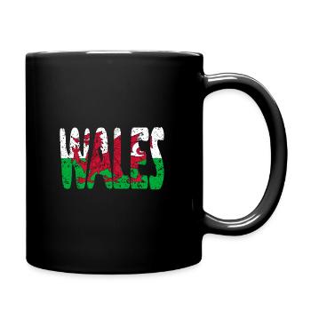 Wales Welsh Flag United Kingdom UK Dragon - Full Colour Mug - black - Right