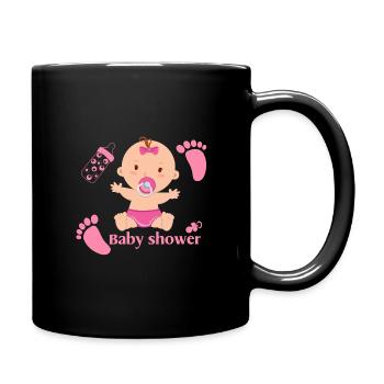 Babyparty-Party Babymädchen-Zukunft - Tasse einfarbig - Schwarz - Rechts