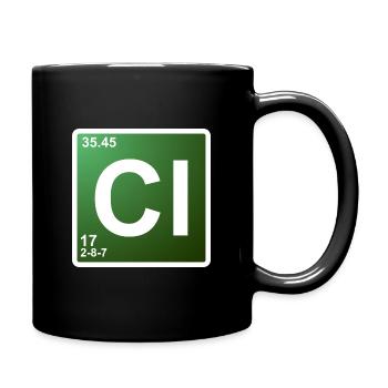 Cl - élément de chimie du chlore 17 - Mug uni - noir - Droite