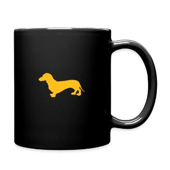 dackel - Tasse einfarbig - Schwarz - Rechts