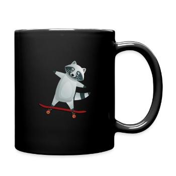 Racoon Skater - Tasse einfarbig - Schwarz - Rechts