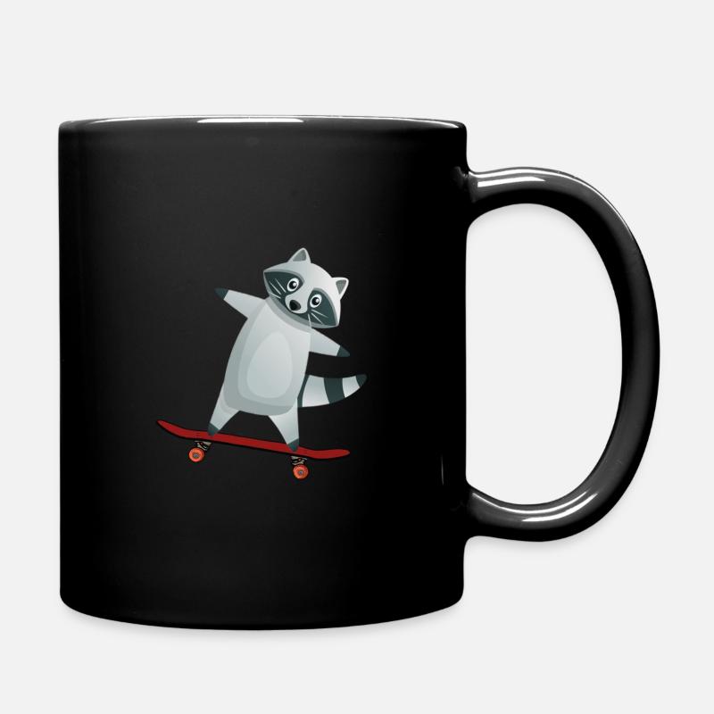 Racoon Skater - Tasse einfarbig - Schwarz