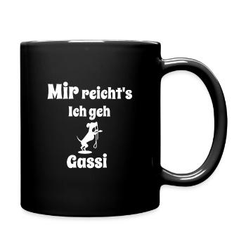mir reichts ich geh gassi - Tasse einfarbig - Schwarz - Rechts
