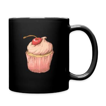 Cupcake - Tasse einfarbig - Schwarz - Rechts