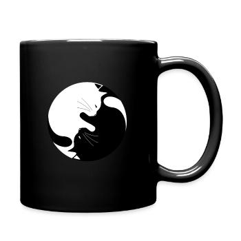 Yin et Yang avec chats - Mug uni - noir - Droite