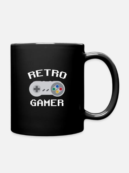 Retro gamer white - Full Colour Mug - black