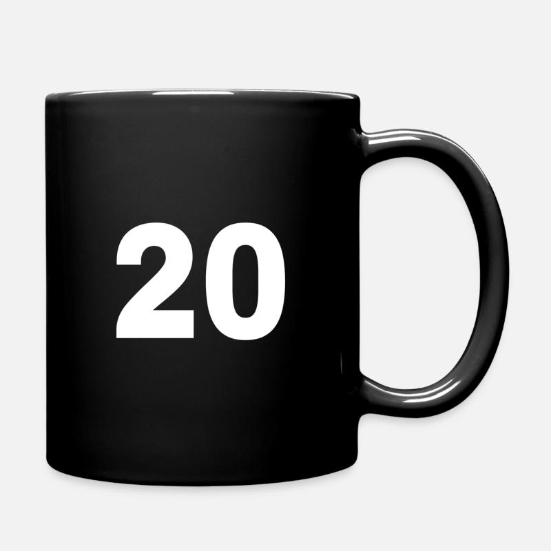 Zahl 20 - Tasse einfarbig - Schwarz