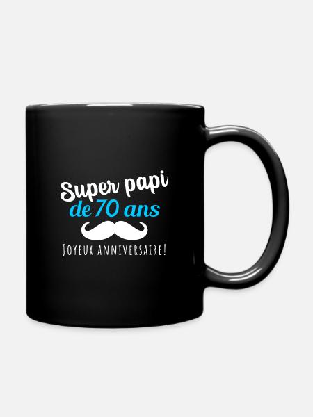 Super Opa Geburtstagsgeschenk 70 Jahre Mann - Tasse einfarbig - Schwarz
