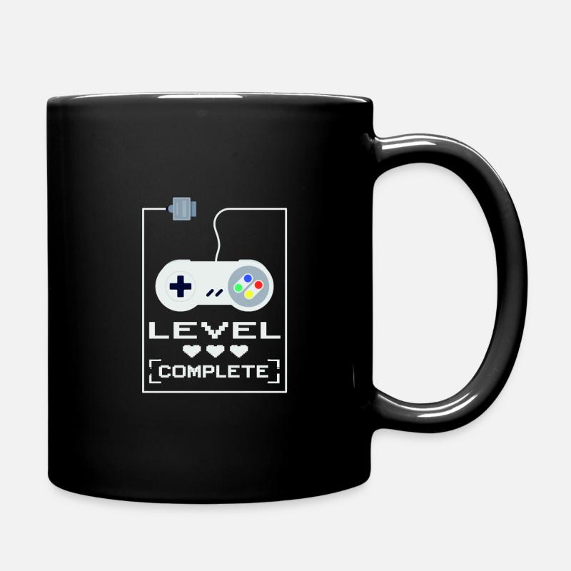 Super NES Controller Level Completed Gaming Design - Full Colour Mug - black