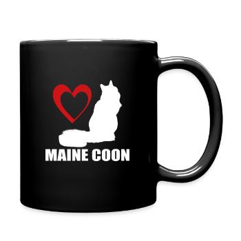 Katzen Maine Coon Katzenhalter Geschenkidee - Tasse einfarbig - Schwarz - Rechts