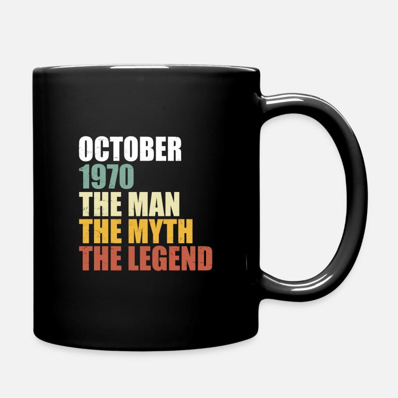 Octobre 1970 - Man Myth Legend Retro - Mug uni - noir
