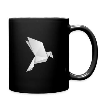 Origami bird dove of peace - Full Colour Mug - black - Right