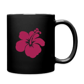 hibiscus flower - Full Colour Mug - black - Right