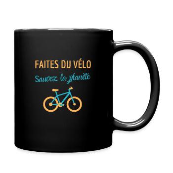 Faites du vélo sauvez la planète humour écologie - Mug uni - noir - Droite