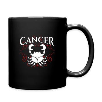 Krebs, Sternzeichen. Geschenk - Tasse einfarbig - Schwarz - Rechts