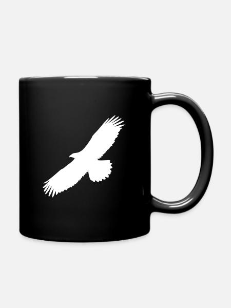 Golden eagle, white, silhouette - Full Colour Mug - black