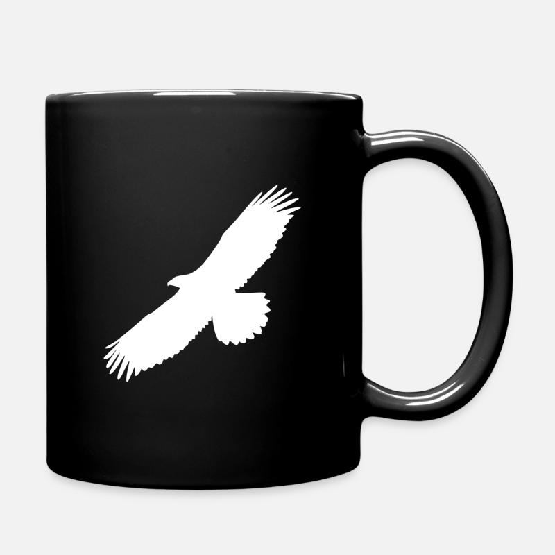 Steinadler, weiß, Silhouette - Tasse einfarbig - Schwarz