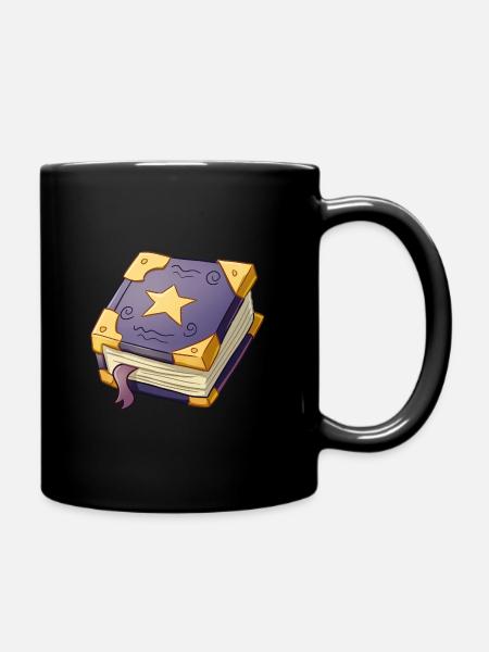 Zauberer Zauberbuch - Tasse einfarbig - Schwarz