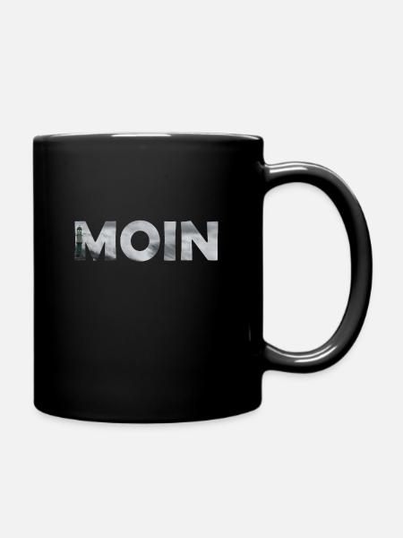Moin Leuchtturm Meer - Tasse einfarbig - Schwarz