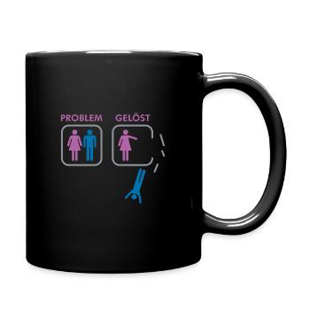 Problem gelöst Scheidung Single Beziehung Geschenk - Tasse einfarbig - Schwarz - Rechts